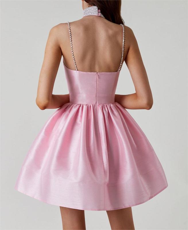 Pleated halter gown