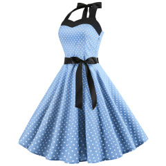 Halter polka dot vintage dress
