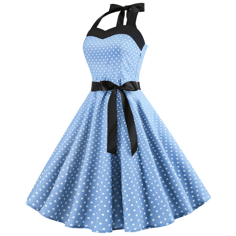Halter polka dot vintage dress