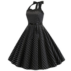 Halter polka dot vintage dress
