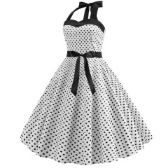 Halter polka dot vintage dress