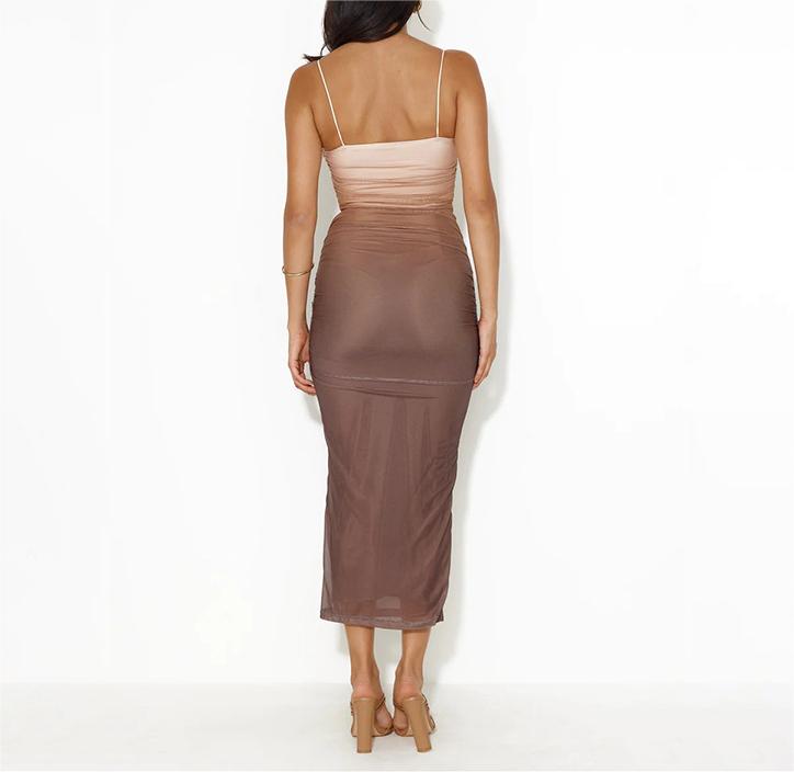 Split halter dress with top top and hip wrap