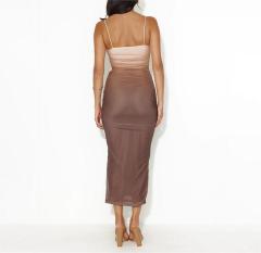 Split halter dress with top top and hip wrap