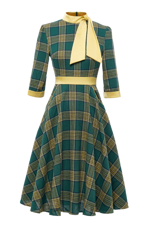 Plaid vintage swing dress