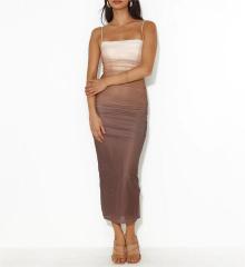 Split halter dress with top top and hip wrap