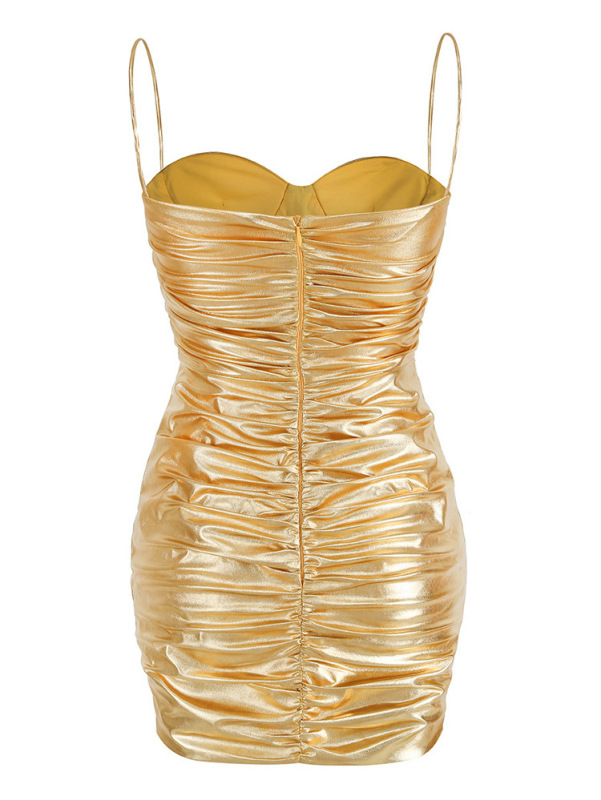 Pleated high Fanny pack hip dress
