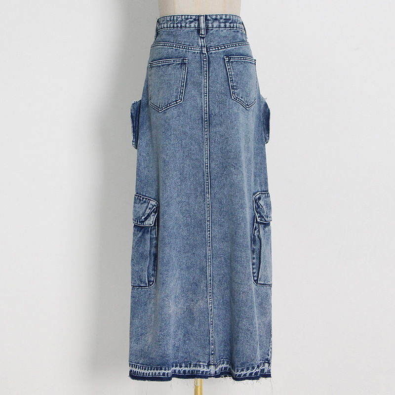 Patchwork pocket skirt girl