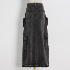 Patchwork pocket skirt girl