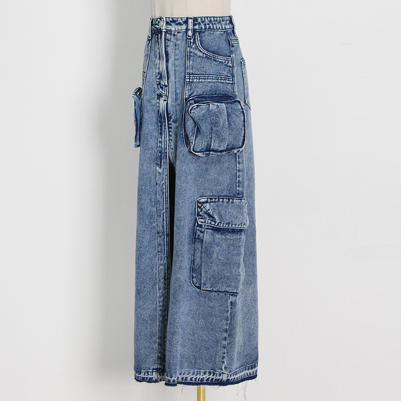 Patchwork pocket skirt girl