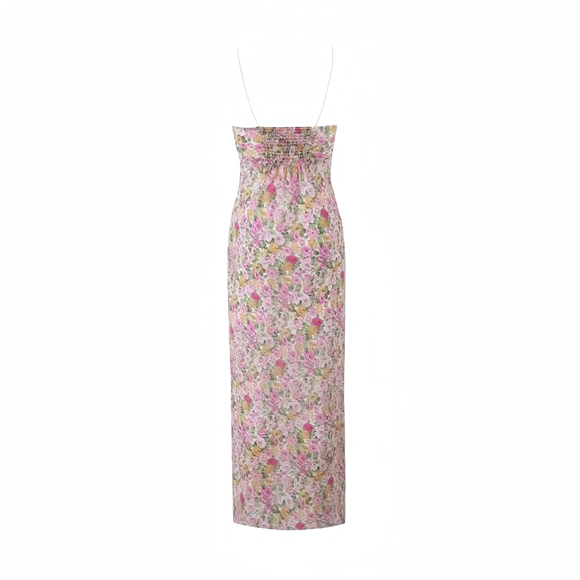 Lace halter print dress