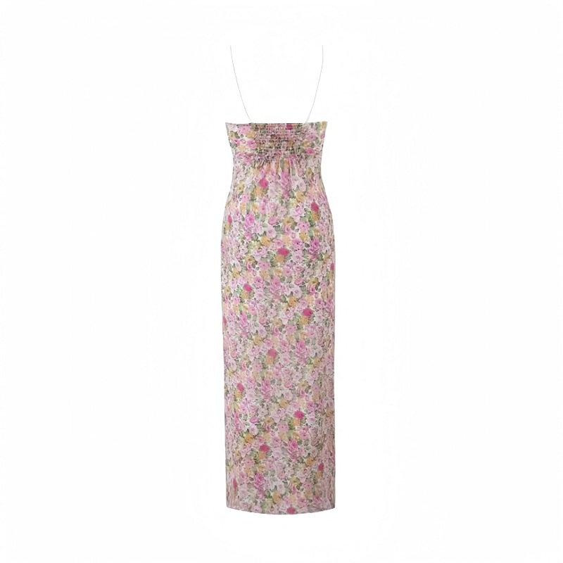 Lace halter print dress