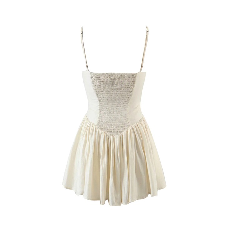 Sexy pleated strapless halter dress