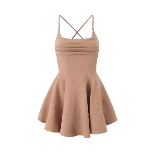 Cross back halter dress