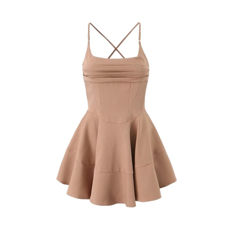 Cross back halter dress