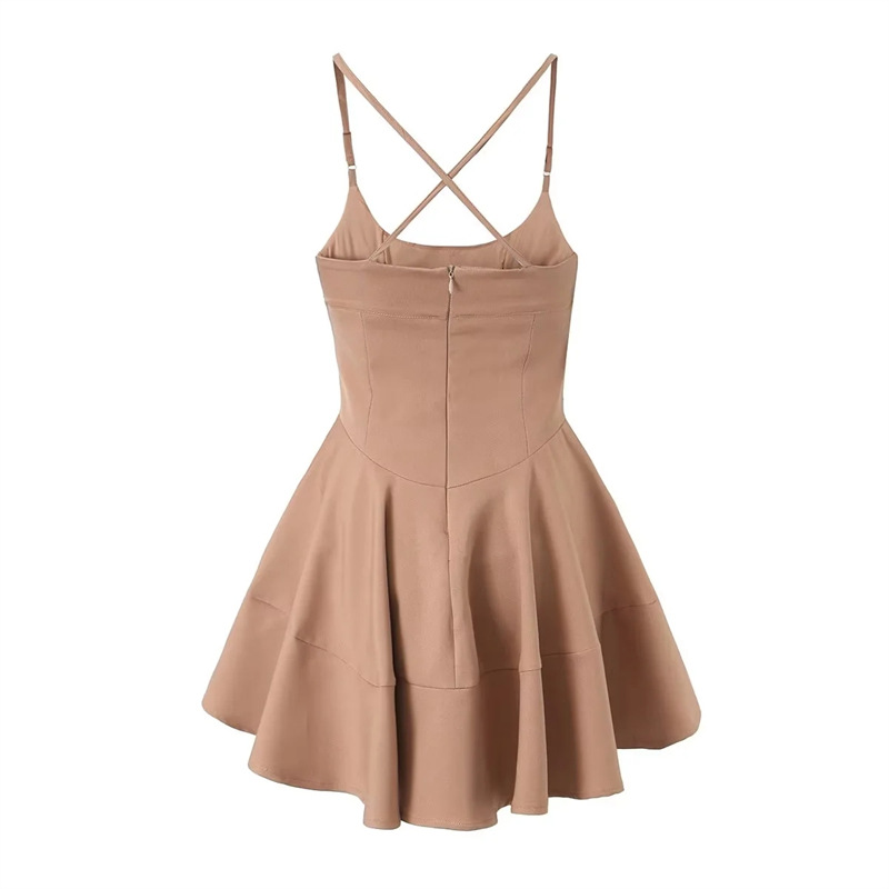 Cross back halter dress