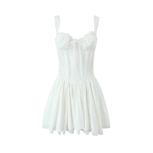 Lace dress with suspenders