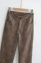 Straight leg cool drag leather pants