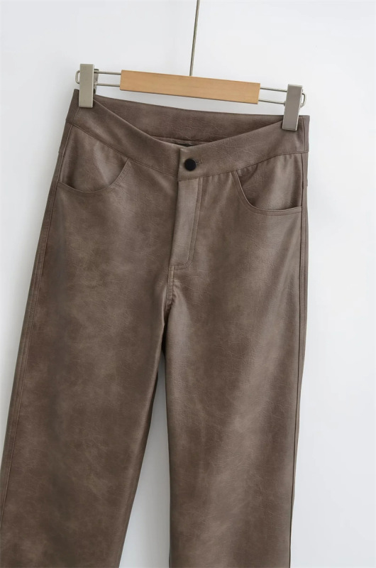 Straight leg cool drag leather pants