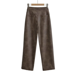 Straight leg cool drag leather pants