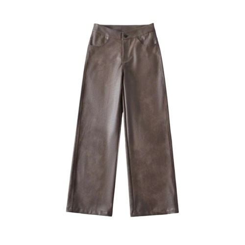 Straight leg cool drag leather pants