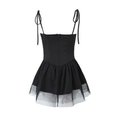 Pure Desire Hottie mesh patchwork halter dress
