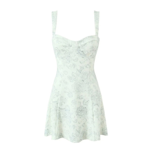 Romantic floral print slip dress