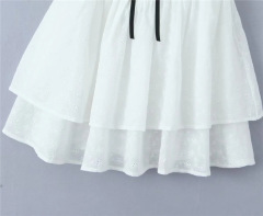 Vintage court dress with bow lace-up puffy sleeves