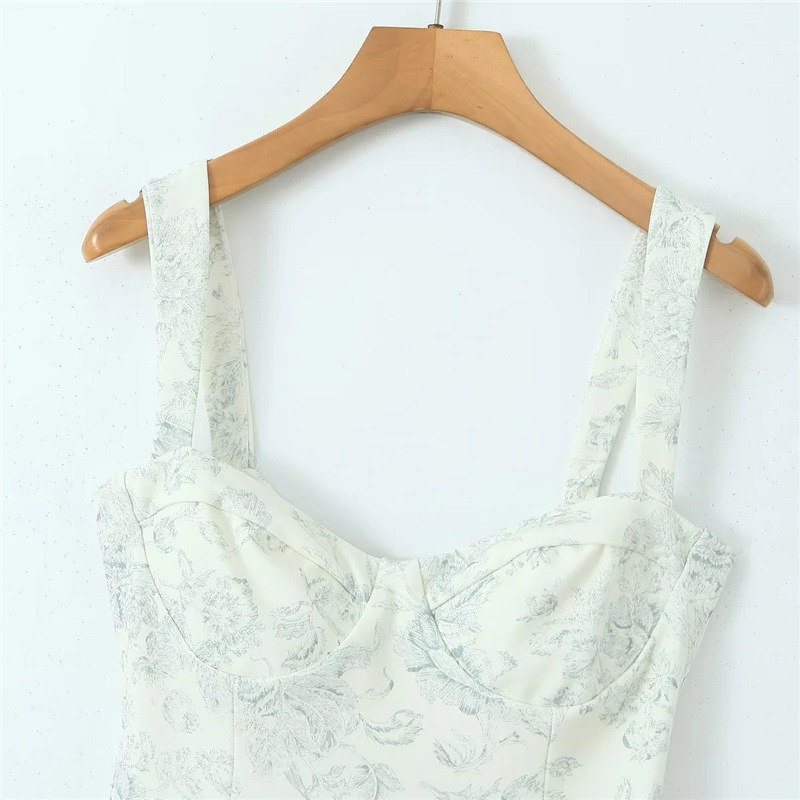 Romantic floral print slip dress