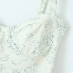 Romantic floral print slip dress