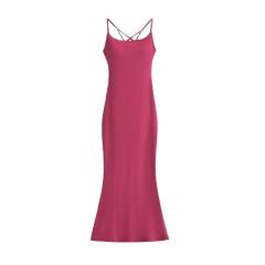 Sexy cross backless tight wrap hip halter fishtail dress