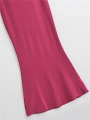 Sexy cross backless tight wrap hip halter fishtail dress