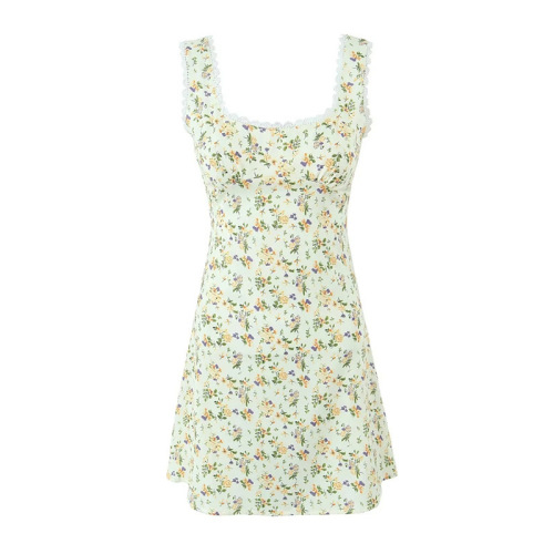 Sweet lace square neck dress