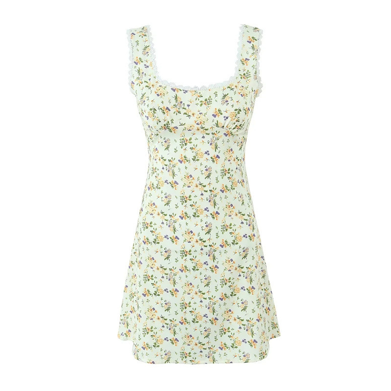 Sweet lace square neck dress