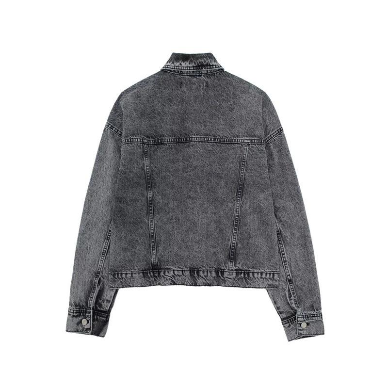 Stud trim patchwork denim jacket