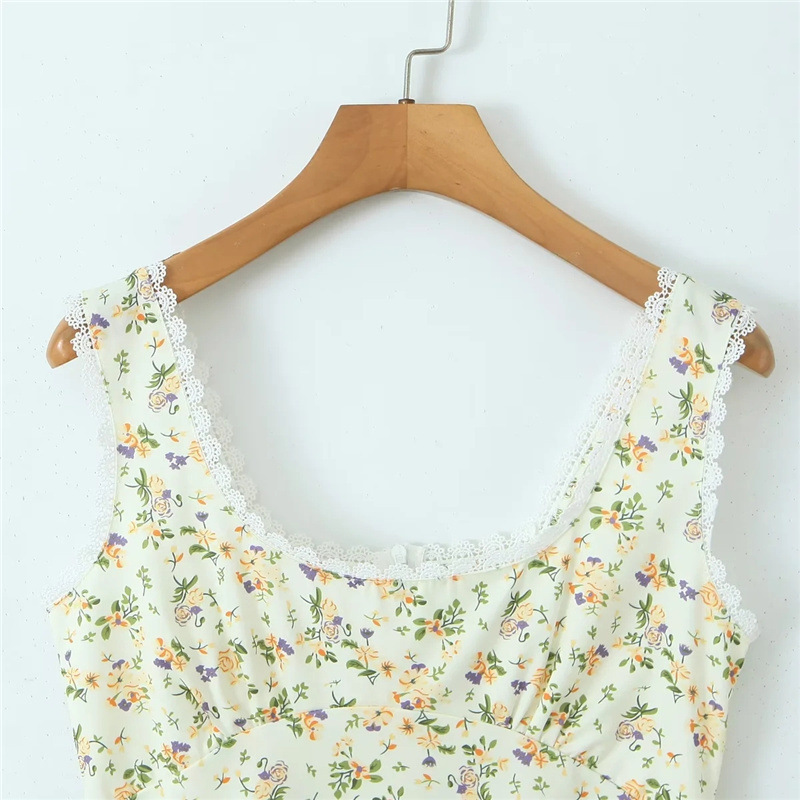 Sweet lace square neck dress