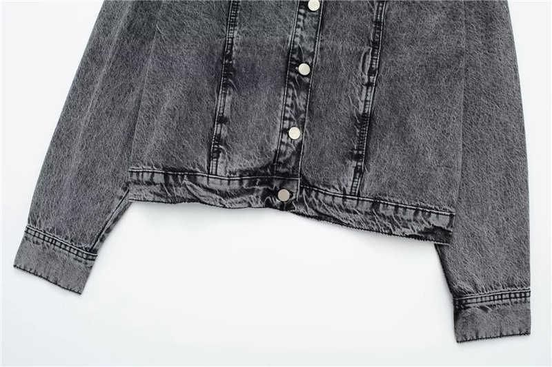 Stud trim patchwork denim jacket