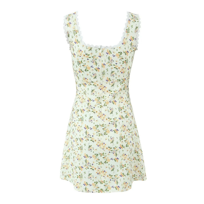 Sweet lace square neck dress