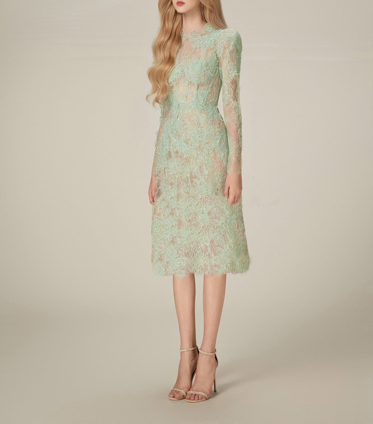 Lace mid length dress
