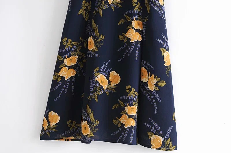 Retro orange printed camisole dress
