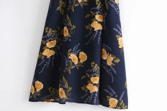 Retro orange printed camisole dress