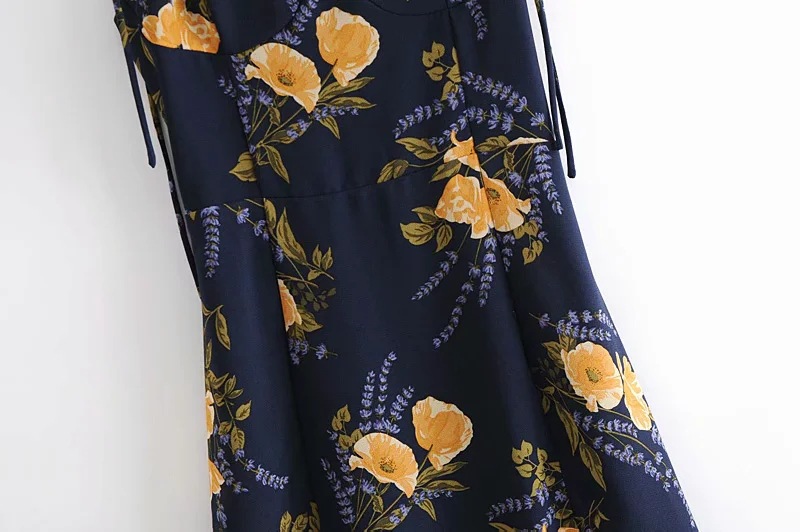 Retro orange printed camisole dress