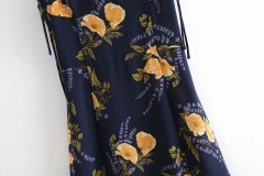 Retro orange printed camisole dress