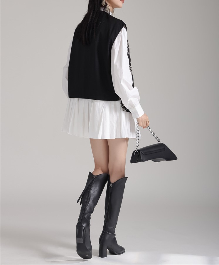 Sleeveless cardigan fake two suit jackets