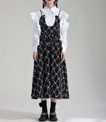 Fragmented floral suspender princess skirt