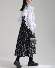 Fragmented floral suspender princess skirt