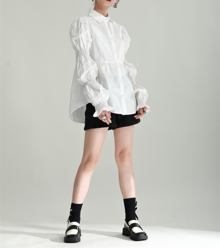 Bubble sleeve petal sleeve shirt for women