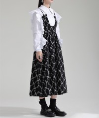 Fragmented floral suspender princess skirt