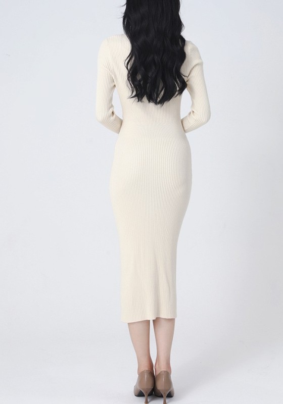 Slim fit bottom knitted buttocks skirt dress