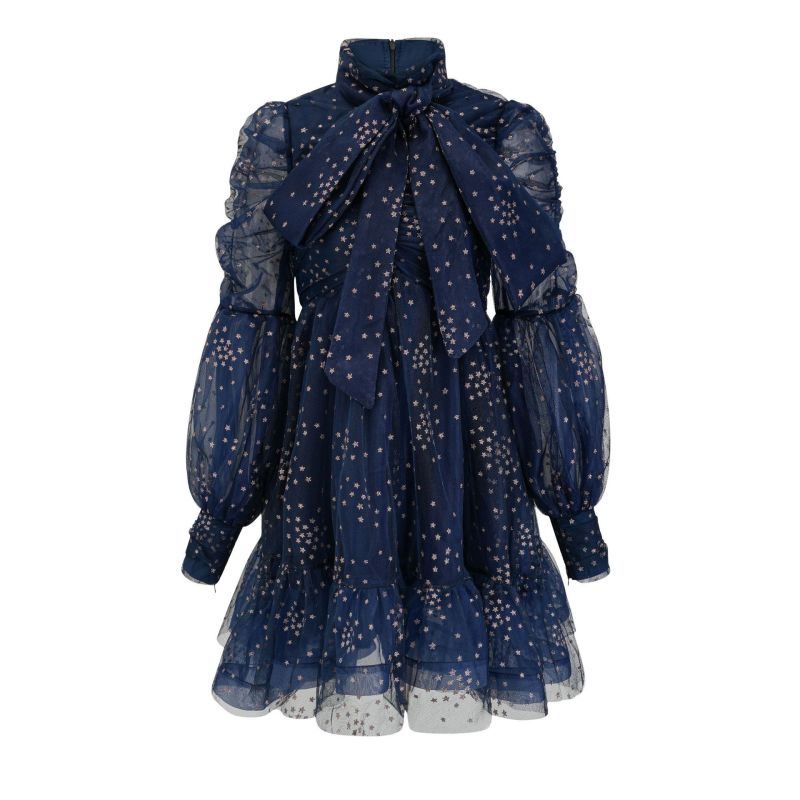 Mesh skirt with star pattern dress