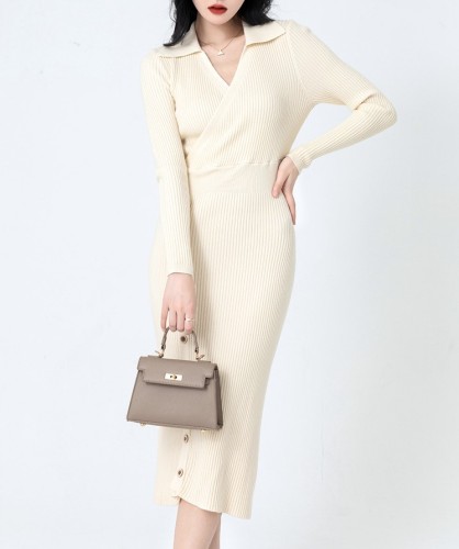 Slim fit bottom knitted buttocks skirt dress